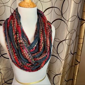 Multi colored infinity scarf